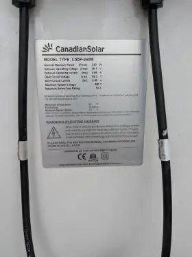 Cs5p-240m Canadian Solar 3 Used 240w 96 Cell Panels 63 Inch X42 X1.6 44lbs Each