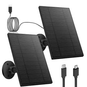 5wsp-usb Catgod 2pc 5w Solar Panel For Security Camera With Micro Usb And Usb-c Po