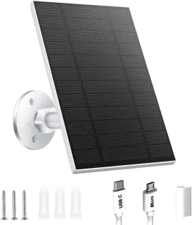 5wsp-usb01 Catgod 5w Solar Panels For Security Camera Panel With Micro Usb And Usb-c Port