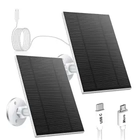 Catgod 764401895831 2pc 5w Solar Panel For With Micro Usb And Usb-c Port Dc 5v Ou