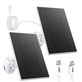 Catgod B0cn5pprs9 2pc 5w Solar Panel For Security Camera With Micro Usb And Usb-c Port