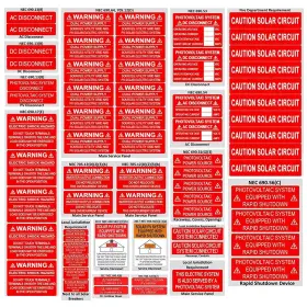 Cdxhome 717016337883 62 Pack Premium Solar Pv System Labels Uv Resistant Nec Compliant Safety Warning