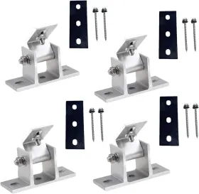 Solarwallholder4 China 4 Pack Solar Panel Mount Brackets - Adjustable 10 -60 Tilt Heavy-duty Aluminum