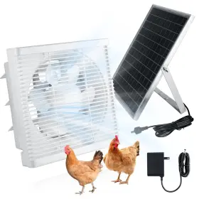 Chtoocy 786411741397 Large Solar Powered Fan For Greenhouse 11.4 Inch Exhaust W 20w Pa