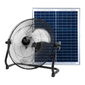Cyberdax 410355204979 14 Inch Portable Rechargeable Table Fan With Solar Panel Powered And Ac Charg