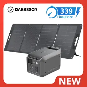 Dbs120s Dabbsson 300e Portable Power Station 298wh 300w Generator Lfp With 120w Solar Panel