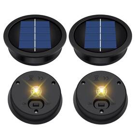 Daknswte Zx-dch01 4 Pack Solar Light Replacement Top Panel For Outdoor Black