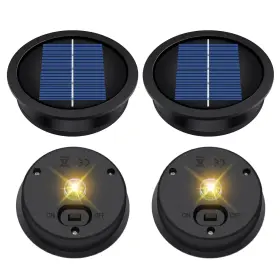 Zx-dch01 Daknswte 4 Pack Solar Light Replacement Top Panel For Outdoor Black