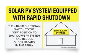 Darz Creative 639266788058 Solar Pv System Label Kit 4 Pack 6 Inch X3.5 2020/2017 Code Compliant Uv