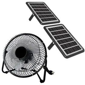 Delumee 717981720697 8 Inch Solar Fan With 2pcs Panels 25w Cloudy Days Working Powere