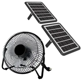 Delumee 757582338891 8 Inch Solar Fan With 2pcs Panels 25w Cloudy Days Working Powere