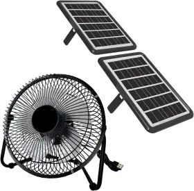 Dlm-spf8d Delumee 8 Inch Solar Fan With 2pcs Panels 25w Cloudy Days Working Powered