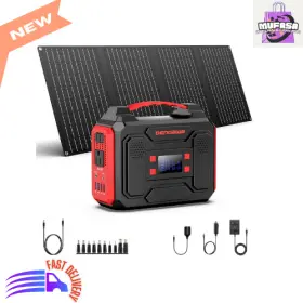 Dengawa 764046731464 Portable Solar Generator - 250wh Power Bank With Panel 250w Station