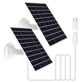 Ip65ttttttt Dftim Ty-110-01p 2-pack 8w Solar Panel With Dc 5v Cable For Rechargeable Cameras