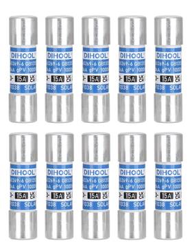 Dihool Rtpv1038-10x15a 15 Amp Solar Fuse Without In-line Holder For Connector 10pcs 10x38mm