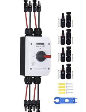 Dihool Us-ukpm-2s Solar Disconnect Switch 32 Amp Dc600v 2 String In Out Isolator Ip66 Water