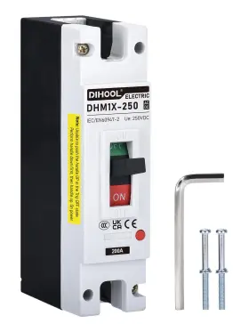 Usa-dhm1x-1p-200a Dihool 200 Amp Dc Breaker 240v Battery Disconnect Switch Thermal Magnetic Trip For