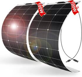 Dokio 682559946451 200w 2 100w Flexible Solar Panels 18v Monocrystalline For 12v Battery