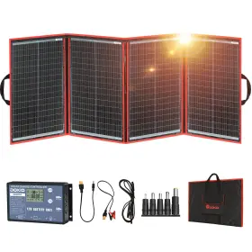 B07vm6s6qj Dokio 200w Portable Foldable Solar Panel Kit With Controller Dual Usb For Rv Camp