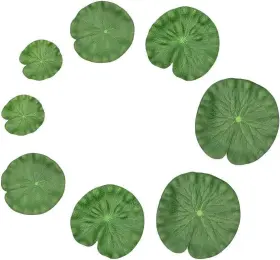 Dpwoum 762124221623 8pcs Green Artificial Lotus Leaves Water Lily Foliage Floating Foam Ornament