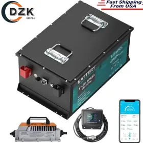 Pa-48100 Dzk 48v 100ah Golf Cart Battery Lifepo4 Lithium Charger Monitor Set