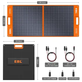 100w Ebl 751433668083 Solar Apollo Portable Panel Upgraded For 300/500/1000 Power Sta