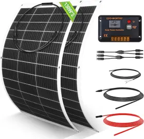 2x130w Eco-worthy 445024898852 260w Flexible Solar Panel Kit For Rv Boat Off-grid Home -