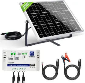 Eco-worthy 445057882828 25 Watts 12v Off Grid Solar Panel Sae Connector Kit Waterproof 25w