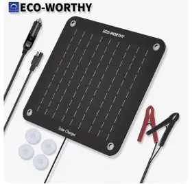 Eco-worthy 699947237374 10w Watt 12v Mono Solar Panel Trickle Charger Kit Waterproof Car Boat
