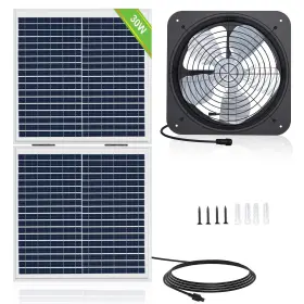 Eco-worthy 733684764226 25w Solar Powered Attic Ventilator Gable Roof Vent Fan With 30w Fo