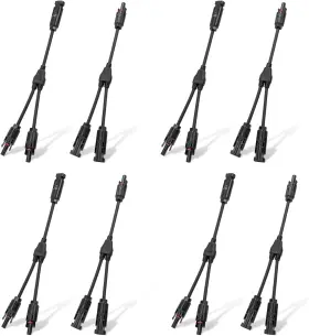 Eco-worthy 744110350043 4 Pair Solar Connectors 30a Y Branch Parallel Pv Adapter Cable Wire P