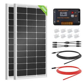 8.10127e Eco-worthy 11 200 Watts 12 Volt/24 Volt Solar Panel Kit With High Efficiency Monocr