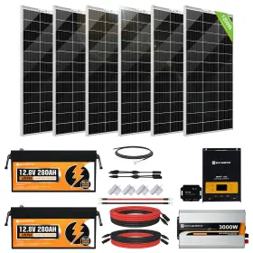 5.52kwh Eco-worthy 810127133990 Ultra 1200w 24v Lithium Battery Solar System Off Grid 6p