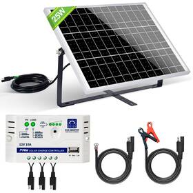 Eco-worthy B00pfgp0ea Eco-worthy 25w 12v Off-grid Solar Panel Kit Waterproof Adjustable 10a Control
