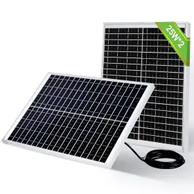 L02m25-2 Eco-worthy 2pcs 12v 25w Solar Panel Monocrystalline Waterproof Charging Battery