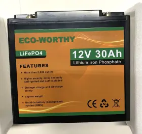 L13-30ah Eco-worthy Brand New 12v 30ah Lifepo4 Lithium Iron Phosphate Battery