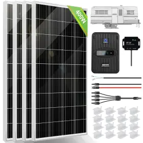 Us-l02m100n-mcwmzbt-4 Eco-worthy 400 Watt 12 Volt Premium Solar Panel Kit 4pcs 100w 40a Mppt Charge