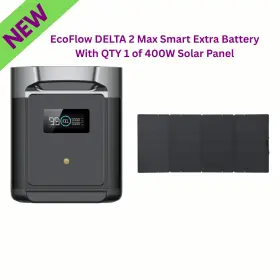 Efdelta2maxeb Ecoflow Solar400w Delta 2 Max Smart Extra Battery 2048 Wh With Qty 1 Of 400w Solar Panel
