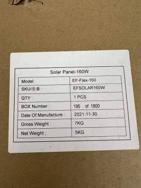 Ef-flex-160 Ecoflow Efsolar160w 2 - 160 Watt Solar Panels Sku Accessories