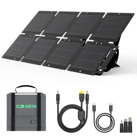 Ecogreen 644197347205 60w Portable Solar Panel Monocrystalline Usb C Charger Waterproof Camping