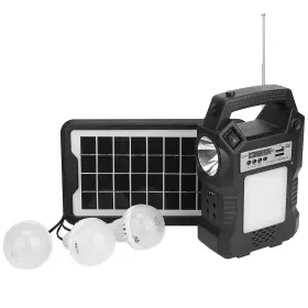 Gpct2343 Edge Collections New Solar Power Backup Station With Flashlight And 3 Lighting Bulbs For Camping