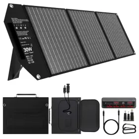 Ekieudl 445032867857 Portable 30w Solar Charger Foldable Panel With Usb C And A 18v Mc4 12v