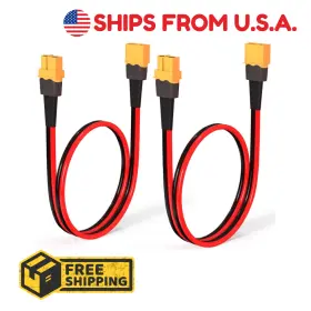 Xt60 Elfculb 313029351399 10awg Extension Cable 1ft 2-pack - Female To Male Connector