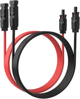 Elfculb 445044354338 Solar Panel Extension Cable - 1pair 10awg 3ft Black Red