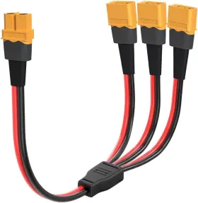 Xt60 Elfculb 705353264368 Splitter Cable 12awg 1 Female To 3 Male Connector For Uav Phanto