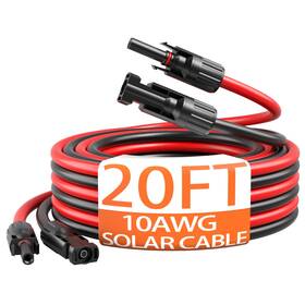 Energeaster 69f351e4dd929b3e29dae3a4 10awg Solar Cable With Pair Of Connectors Panel Adaptor Kit