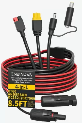 Er-enpg44ba-usas Enernova 8.5ft Solar Charge Cable 4-in-1 Connector To Xt60 Anderson Black