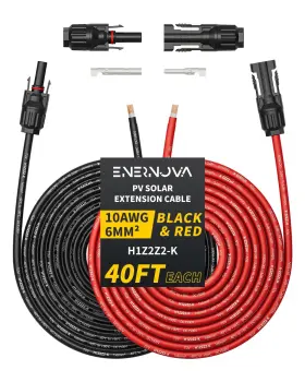 Er-enpg79ba-usas Enernova 40 Feet 10awg Solar Cable With Female And Male Connector Extra Free Pair