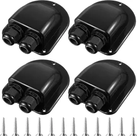 So-enhon-2243 Enhon 4 Pack Waterproof Abs Solar Cable Entry Gland Black Weather Resistant Dua