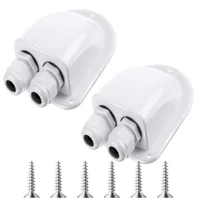 So-enhon-2274 Enhon 2 Pack Solar Cable Entry Gland Weather Resistant White